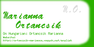 marianna ortancsik business card